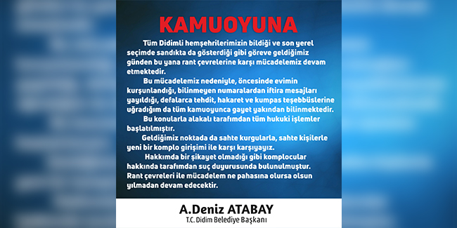 Başkan Atabay, suç duyurusunda bulundu