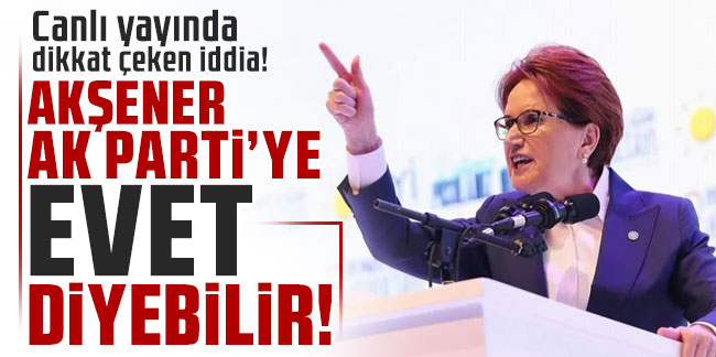 Canlı yayında dikkat çeken iddia: ''Akşener AK Parti'ye evet diyebilir!''