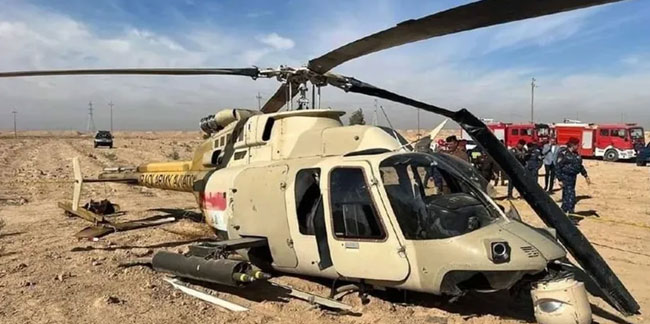 Irak'ta askeri helikopter düştü: Pilotlar yaralı kurtuldu