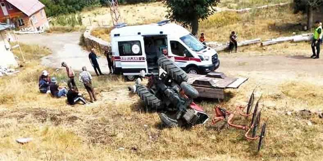 Şarampole devrilen traktörün şoförü hayatını kaybetti