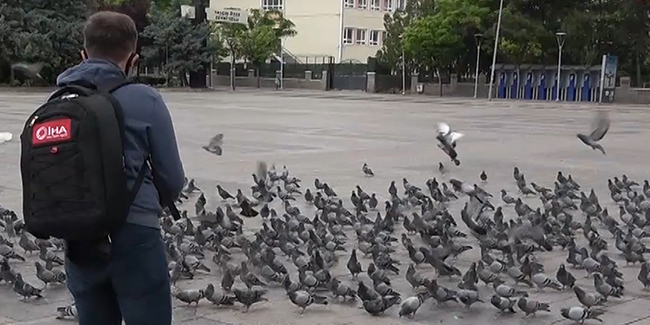Polis ve basın güvercinleri besledi