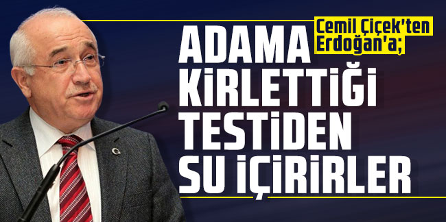 Cemil Çiçek'ten Erdoğan'a: Adama kirlettiği testiden su içirirler