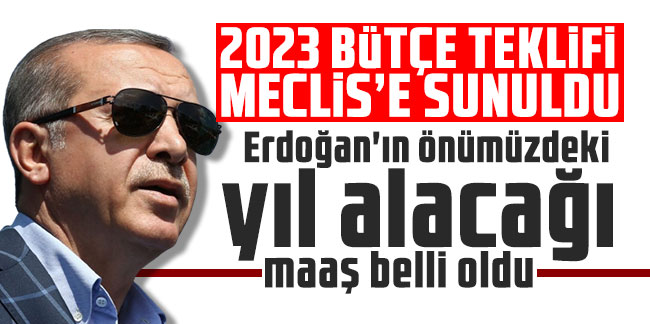 Erdoğan'ın önümüzdeki yıl alacağı maaş belli oldu: 2023 bütçe teklifi Meclis'e sunuldu