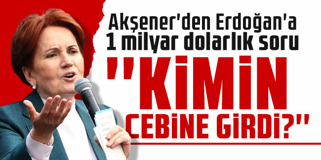 Akşener'den Erdoğan'a 1 milyar dolarlık soru: ''Kimin cebine girdi?''
