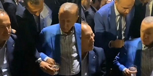 Erdoğan koruma müdürünün uzattığı suyu içmedi; devreye Bilal Erdoğan girdi