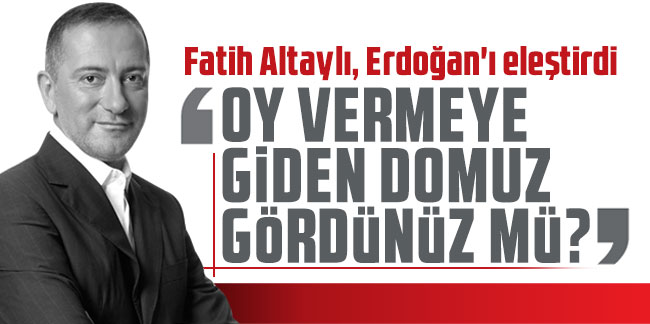 Fatih Altaylı, Cumhurbaşkanı Erdoğan'ı eleştirdi: Oy vermeye giden domuz gördünüz mü?