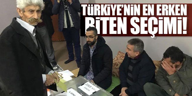 Türkiye'nin en erken biten seçimi!