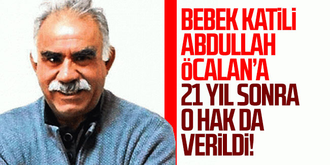 Bebek katili Abdullah Öcalan'a 21 yıl sonra o hak da verildi!