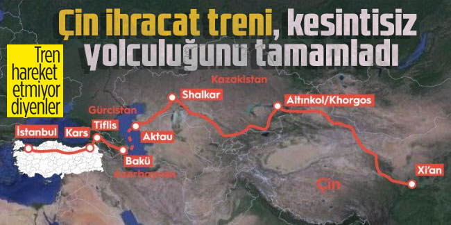 Çin ihracat treni, kesintisiz yolculuğunu tamamladı