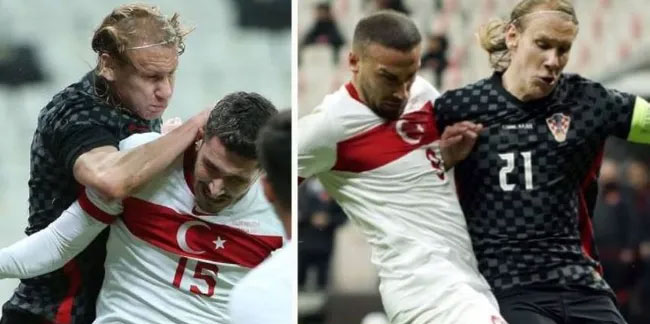 Milli maçta oynayan Hırvat futbolcu Domagoj Vida'nın Covid-19 testi pozitif çıktı