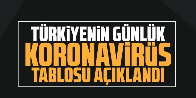 Türkiye'nin günlük koronavirüs tablosu açıklandı!