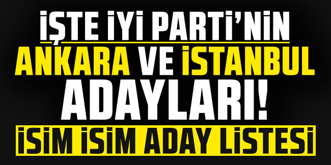 İşte İYİ Parti'nin Ankara ve İstanbul adayları! İsim isim aday listesi