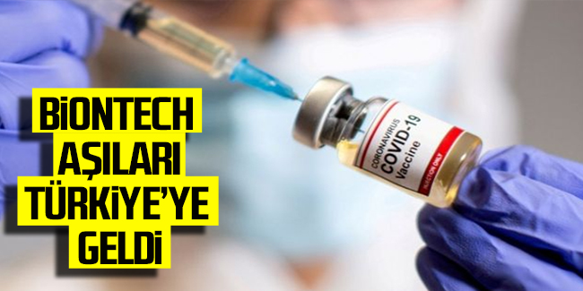 Biontech aşıları Türkiye'ye geldi
