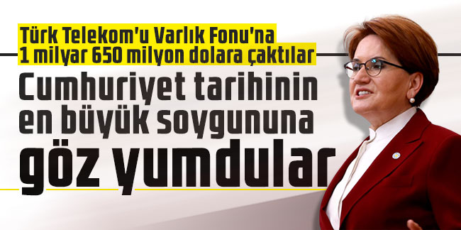 Meral Akşener: Cumhuriyet tarihinin en büyük soygununa göz yumdular