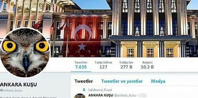 "Ankara Kuşu" adlı Twitter hesabının kullanıcısı yakalandı!
