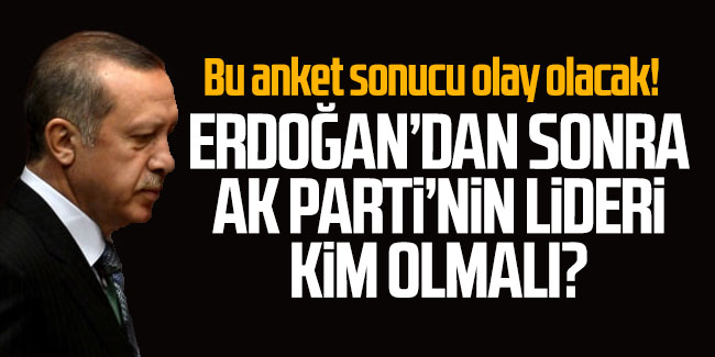 Bu anket sonucu olay olur: Erdoğan sonrası AK Parti'nin lideri kim olmalı?