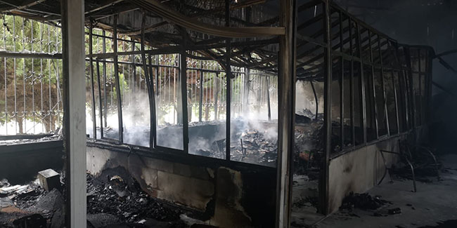 İlçe başkanının kuruyemiş fabrikasında yangın paniği