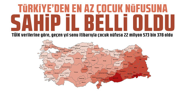 Türkiye'de en az çocuk nüfusuna sahip il belli oldu!