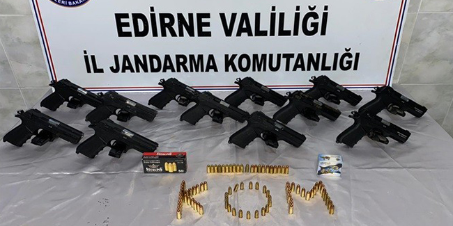 Edirne’de 12 adet ruhsatsız tabanca ele geçirildi
