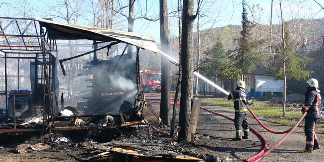 Ordu’da kamp alanında yangın: 10 yapı küle döndü