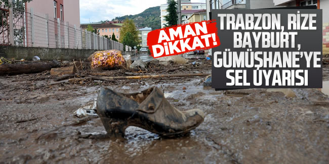 Meteorolojiden Trabzon, Rize, Bayburt, Gümüşhane'ye sel uyarısı