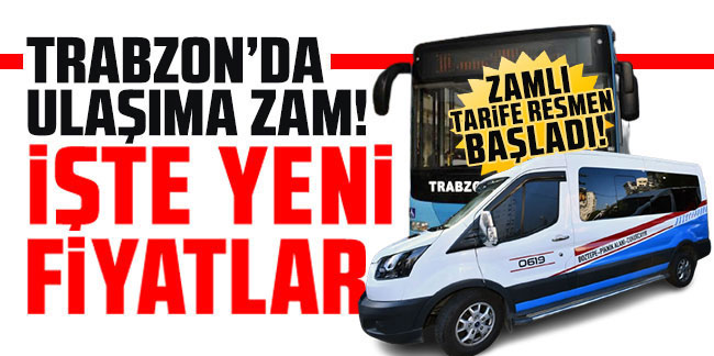 Trabzon'da toplu ulaşıma zam! Belediye Otobüslerine zam geldi