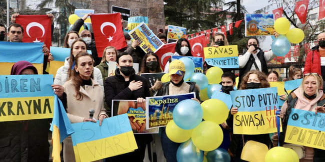 Trabzon'da savaşa hayır protestosu