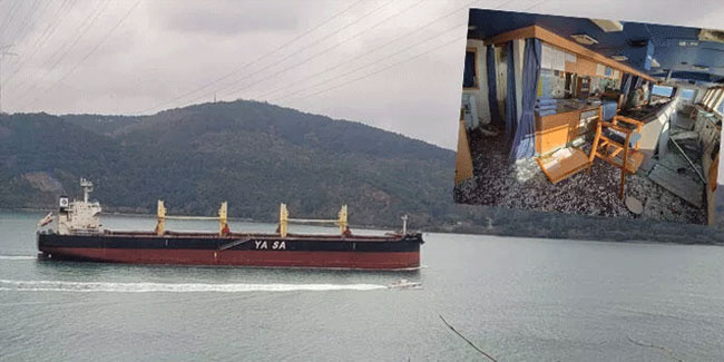 Bomba isabet eden Türk gemisi İstanbul'a geldi