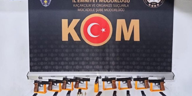 Trabzon'da Ay çekirdeği çuvalında silah kaçakçılığı