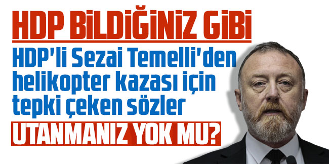 HDP'li Sezai Temelli'den helikopter kazası için tepki çeken sözler