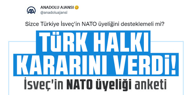 Türk halkı kararını verdi! İsveç'in NATO üyeliği anketi