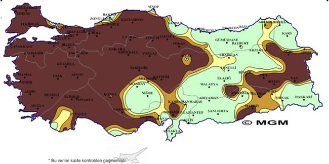 Meteoroloji'den Türkiye için korkutan harita