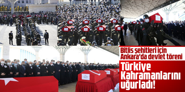 Türkiye Kahramanlarını uğurladı! Bitlis şehitleri için Ankara'da devlet töreni 