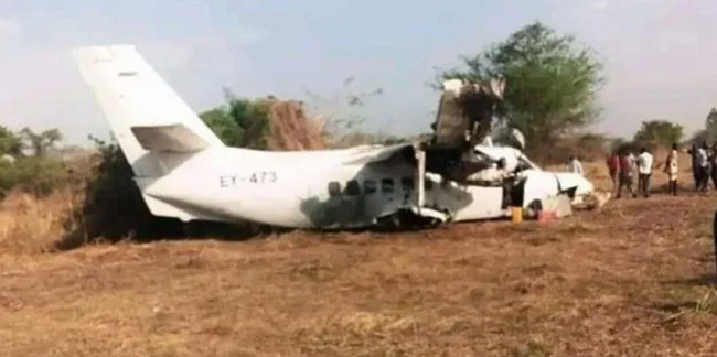 Sudan'da uçak kazası; havalandığı gibi yere çakıldı!