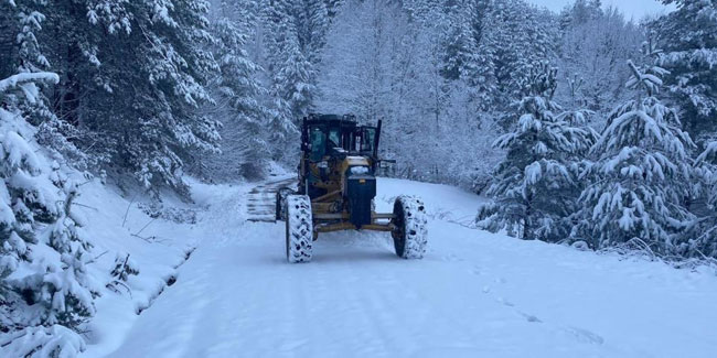 Düzce’de 24 köy yolu kar nedeniyle kapalı