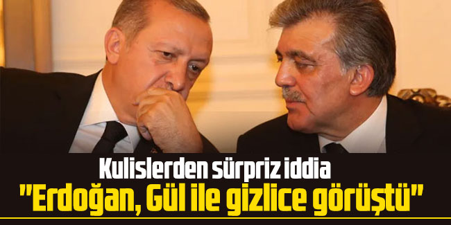 Kulislerden sürpriz iddia: ''Erdoğan, Gül ile gizlice görüştü''