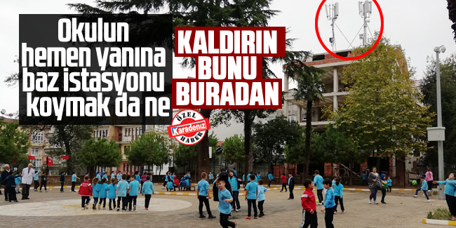 Trabzon'da, okulun yanına kurulan baz istasyonuna tepki çekti