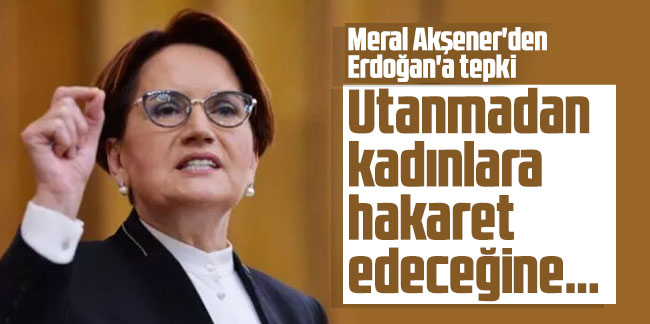 Meral Akşener'den Erdoğan'a tepki: Utanmadan kadınlara hakaret edeceğine...