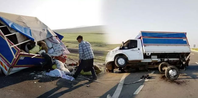 Tarım işçisi aileyi taşıyan kamyonet bariyere çarptı! 8'i çocuk 10 yaralı