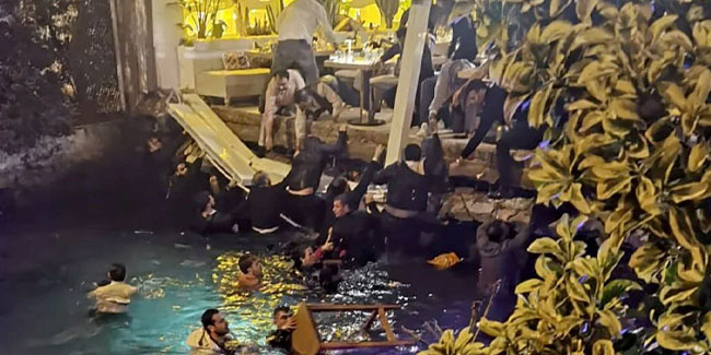Beşiktaş'ta restoranın iskelesi çöktü müşteriler denize düştü
