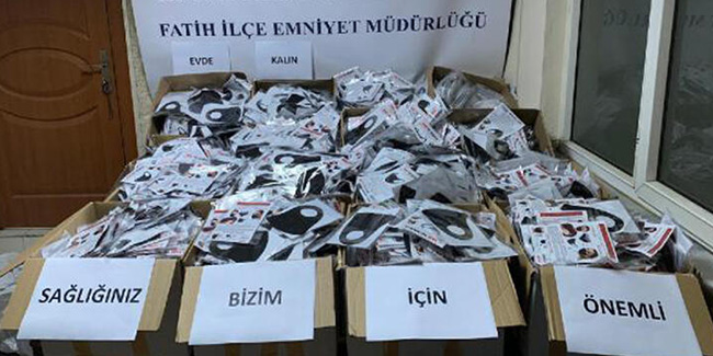 Fatih'te 11 bin adet sahte maske ele geçirildi