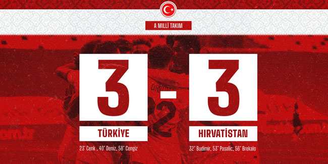 Türkiye 3 - 3 Hırvatistan
