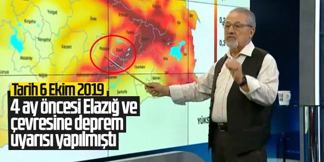 4 ay öncesi Elazığ ve çevresine deprem uyarısı yapılmıştı