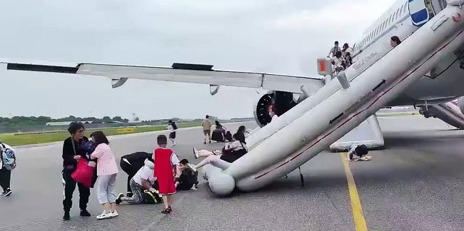 Yolcu uçağında büyük panik! Alevler yükseldi, yolcular tahliye edildi