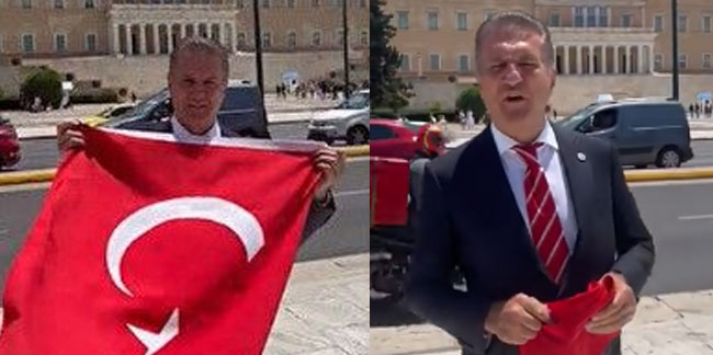 Mustafa Sarıgül Yunanistan’da Türk bayrağı açtı!