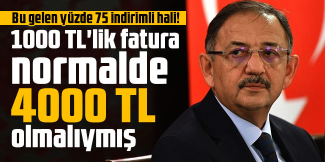 Mehmet Özhaseki'ye göre 1000 TL'lik fatura normalde 4000 TL olmalıymış