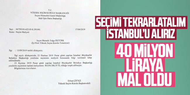 Yenilenen İstanbul seçiminin maliyeti