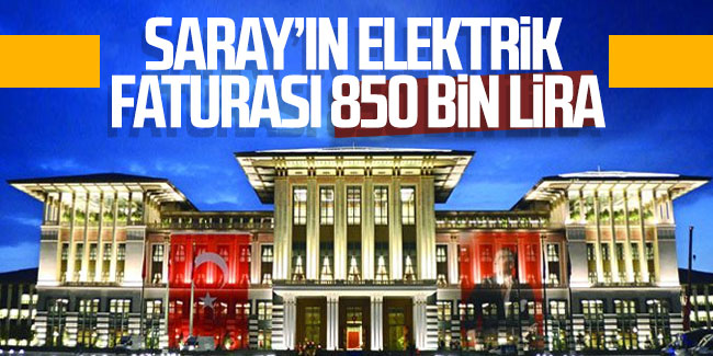 Saray'ın elektrik faturası 850 bin lira 