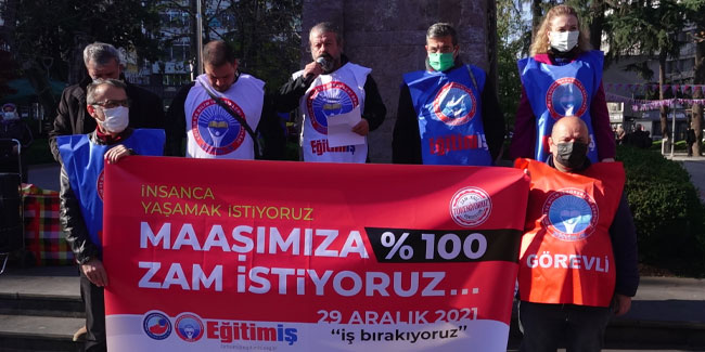 Trabzon'da Eğitim-İş'den iş bırakma eylemi