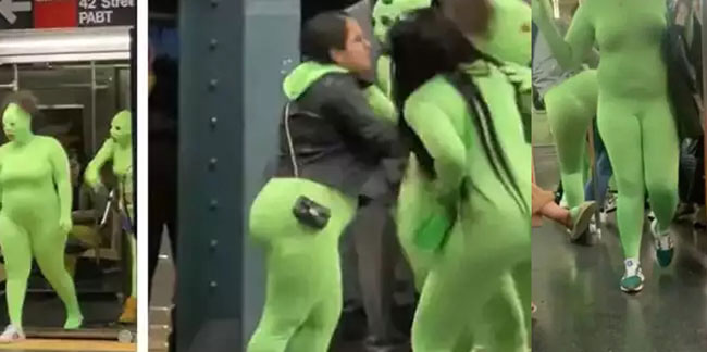 ''Yeşil giyen kadınlar'' metroda dehşet saçtı!